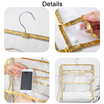 Home Wall Mounted Transparent Underwear Storage Bag, Color: Golden Edge (Large)-garmade.com