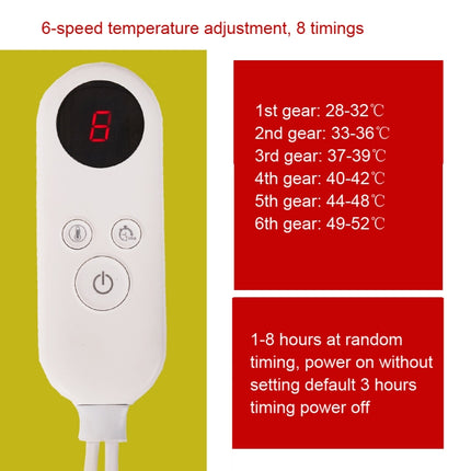 100W Flannel Electric Heating Blanket With Thermostat Timer Switch,Style: 6th Gear EU Plug-garmade.com