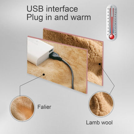 5V USB Electric Blanket Multi-functional Hand Warmer Knee Pad Flannel Blanket 60x80cm(Camel)-garmade.com