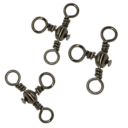 115 PCS / Box Bottle-Shaped Three-Pronged Swivel Stainless Steel Fishing Character Ring-garmade.com