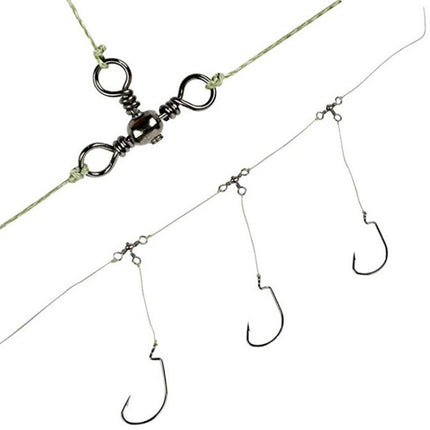 115 PCS / Box Bottle-Shaped Three-Pronged Swivel Stainless Steel Fishing Character Ring-garmade.com