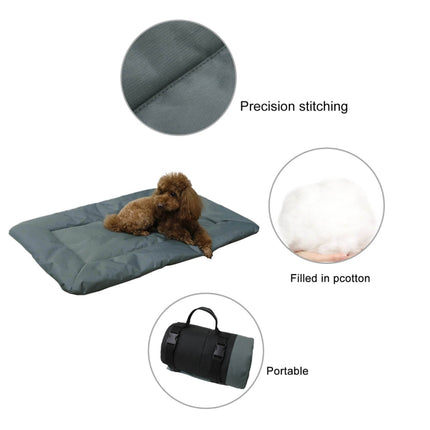 Outdoor Camping Foldable Pet Sleeping Pad 600D Oxford Cloth Waterproof Dog Pad(Brown)-garmade.com
