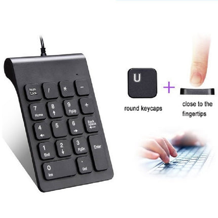 Laptop Wired Digital Mini USB Keyboard(Black)-garmade.com