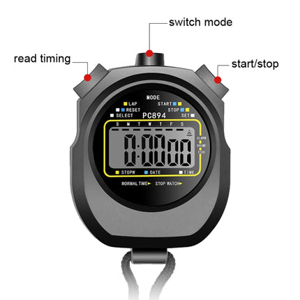 PC894 Electronic Stopwatch Timer Sports Fitness Training Referee Stopwatch-garmade.com