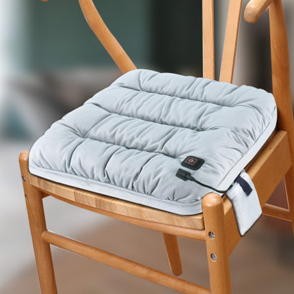 10W 5V USB Adjustable Temperature Graphene Heated Cushion Office Chair Cushion(Light Grey)-garmade.com