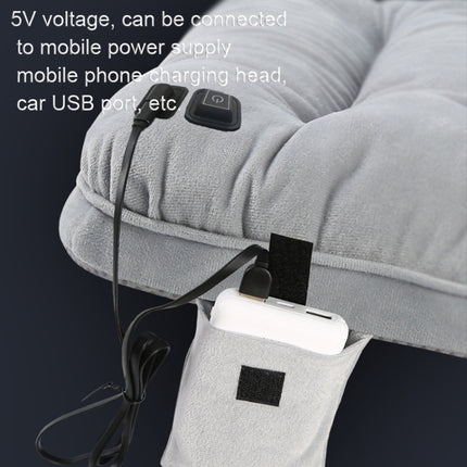 10W 5V USB Adjustable Temperature Graphene Heated Cushion Office Chair Cushion(Light Grey)-garmade.com