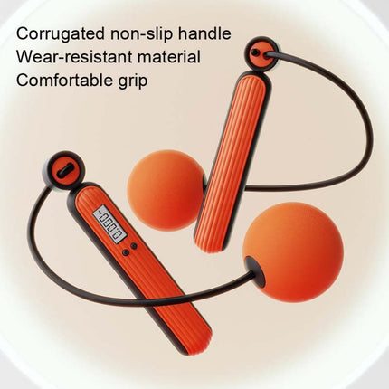 Fitness Sport Intelligent Electronic Counting Skipping Rope, Style: Long Rope (Orange)-garmade.com