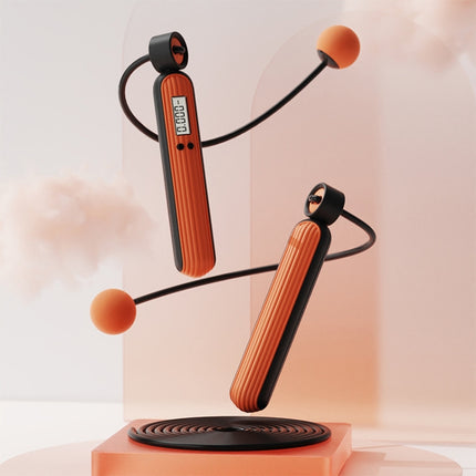 Fitness Sport Intelligent Electronic Counting Skipping Rope, Style: Small Ball Dual Use (Orange)-garmade.com