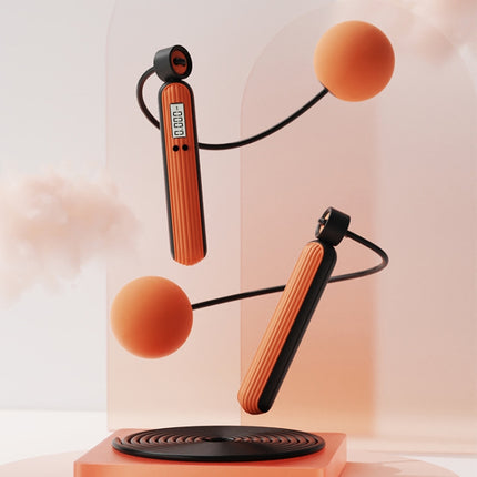 Fitness Sport Intelligent Electronic Counting Skipping Rope, Style: Big Ball Dual Use (Orange)-garmade.com