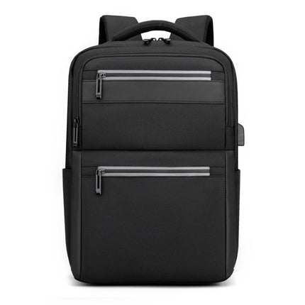 Outdoor USB Charging Portable Business Computer Backpack(Black)-garmade.com