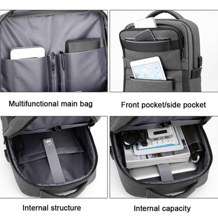 Outdoor USB Charging Portable Business Computer Backpack(Dark Gray)-garmade.com