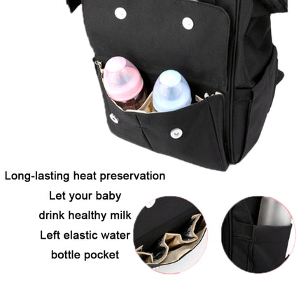 Maternity Bottle Diaper Storage Large Capacity Backpack Mummy Bag(Black)-garmade.com