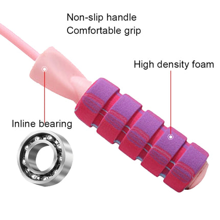 H8010 Weight Bearing Rope Skipping Fitness Equipment(PVC Rope Pink)-garmade.com