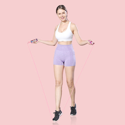 H8010 Weight Bearing Rope Skipping Fitness Equipment(PVC Rope Pink)-garmade.com