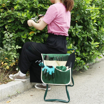 MTP-635 Gardening Bench Cart Tool Storage Bag(Blue White Stripe)-garmade.com