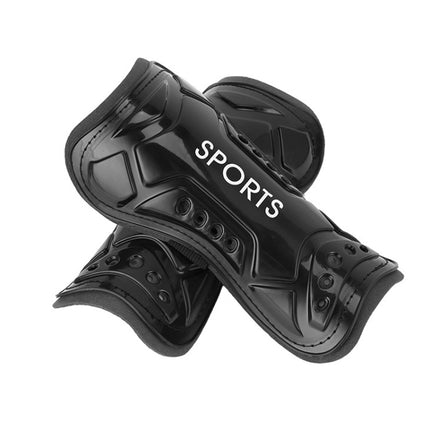 2 Pairs Football Shin Pads Professional Game Training Sports Knee Pads, Color: HTB02 Black L-garmade.com