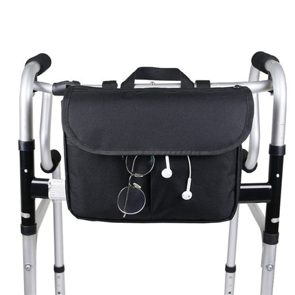 MTP-682 Hanging Wheelchair Storage Bag Rehabilitation Walking Bike Storage Bag(Black)-garmade.com