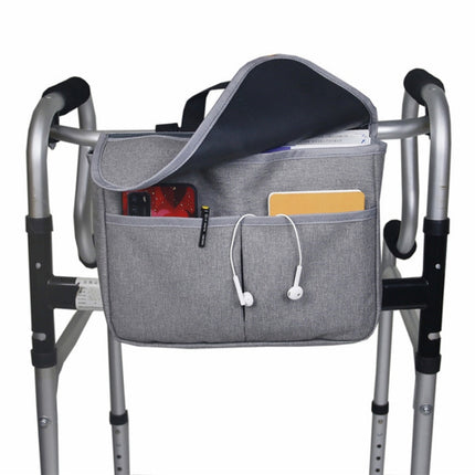 MTP-682 Hanging Wheelchair Storage Bag Rehabilitation Walking Bike Storage Bag(Grey)-garmade.com