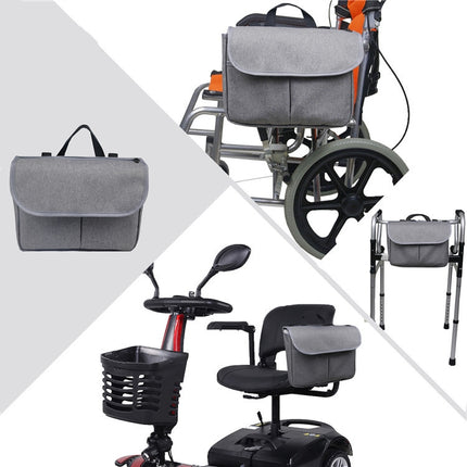 MTP-682 Hanging Wheelchair Storage Bag Rehabilitation Walking Bike Storage Bag(Grey)-garmade.com