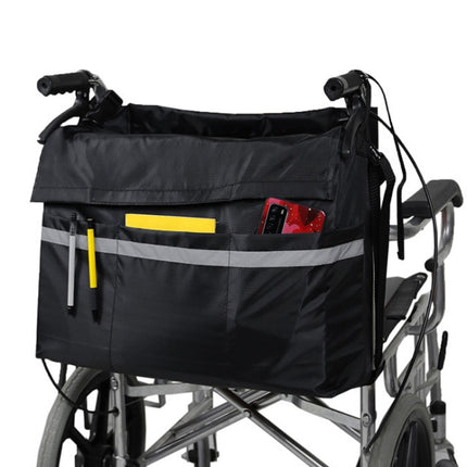 MTP-684 Wheelchair Hanging Bag Multi-Pocket Carts Storage Bag(Black)-garmade.com