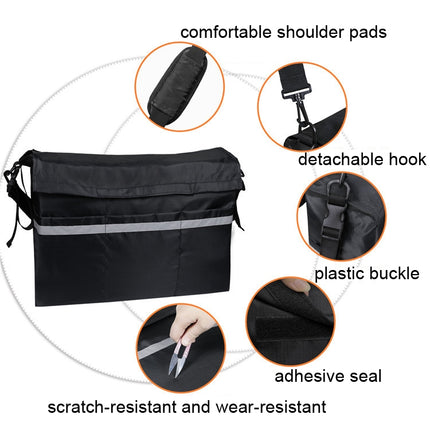 MTP-684 Wheelchair Hanging Bag Multi-Pocket Carts Storage Bag(Black)-garmade.com