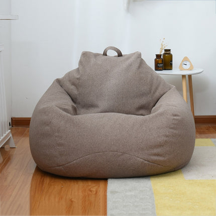 Lazy Sofa Bean Bag Chair Fabric Cover, Size: 90x110cm(Flax Brown)-garmade.com