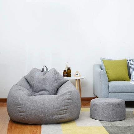 Lazy Sofa Bean Bag Chair Fabric Cover, Size: 90x110cm(Light Khaki)-garmade.com