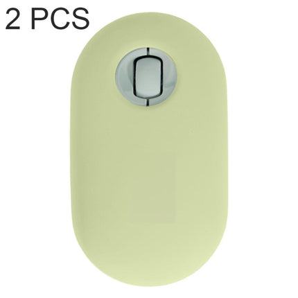2 PCS Silicone Dustproof Wireless Mouse Protective Case For Logitech Pebble(Matcha Green)-garmade.com
