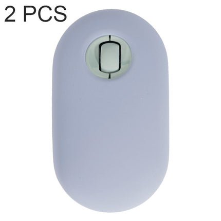 2 PCS Silicone Dustproof Wireless Mouse Protective Case For Logitech Pebble(Gray Blue)-garmade.com
