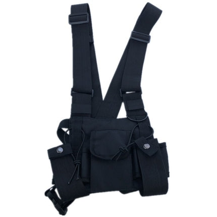 MTP-340 Adjustable Walkie-talkie Call Machine Vest, Size: One Size(Small Black)-garmade.com
