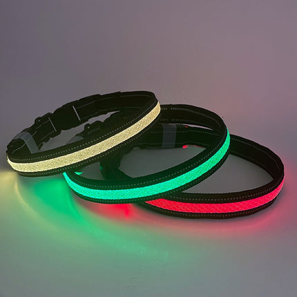 LED Rechargeable Wear-resistant and Waterproof Pet Lighting Collar, Size: S(Black)-garmade.com