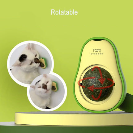 2 PCS Catnip Balls And Avocado Teasing Cat Teeth Cleaning Toy(Gall Fruit)-garmade.com