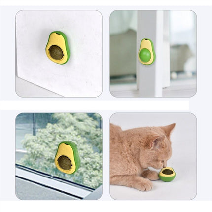 2 PCS Catnip Balls And Avocado Teasing Cat Teeth Cleaning Toy(Gall Fruit)-garmade.com