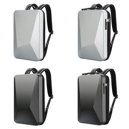 Bopai 61-93318A Hard Shell Waterproof Expandable Backpack with USB Charging Hole, Spec: Regular (Silver)-garmade.com