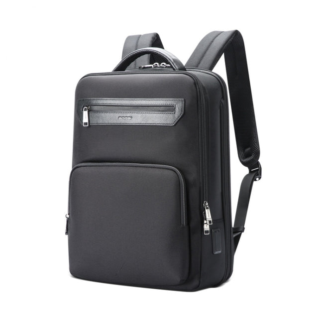 Bopai 61-121518 Multi-compartment Waterproof Expandable Backpack with USB Charging Hole(Black)-garmade.com