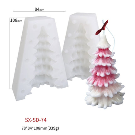 Christmas DIY Scented Candle Silicone Mold, Color: White(SD-74)-garmade.com