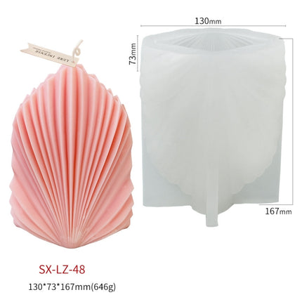 Scallop DIY Scented Candle Silicone Mold, Specification: LZ-48-garmade.com