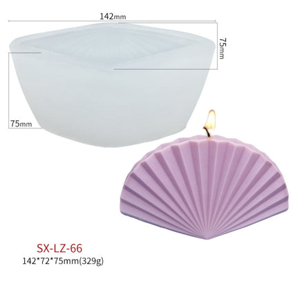 Scallop DIY Scented Candle Silicone Mold, Specification: LZ-66-garmade.com