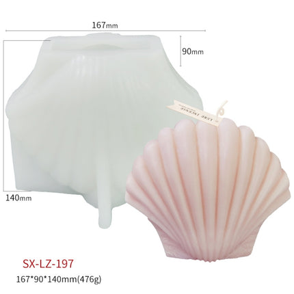 Scallop DIY Scented Candle Silicone Mold, Specification: LZ-197-garmade.com