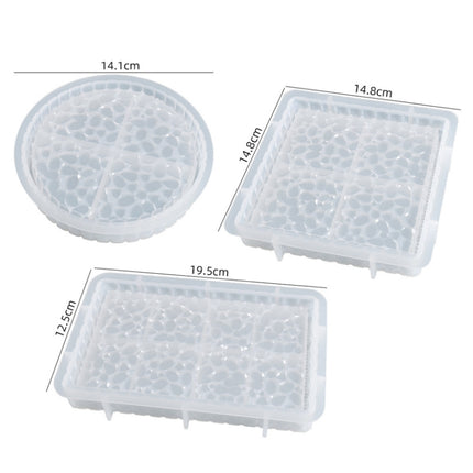 2 PCS DIY Round and Square Diamond Pattern Storage Tray Silicone Mold, Specification: Round-garmade.com