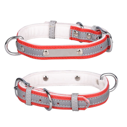 CL181K Pet Soft Reflecting Collar, Size: XS(Velvet Bottom Red)-garmade.com
