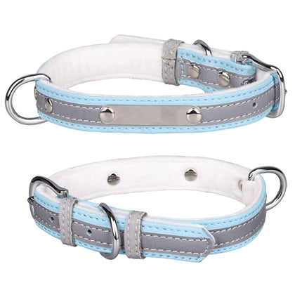 CL181K Pet Soft Reflecting Collar, Size: XS(Velvet Bottom Blue)-garmade.com