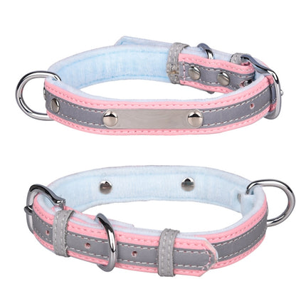 CL181K Pet Soft Reflecting Collar, Size: XS(Velvet Bottom Pink)-garmade.com