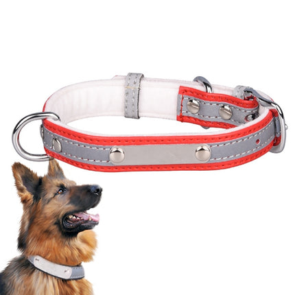 CL181K Pet Soft Reflecting Collar, Size: L(Velvet Bottom Red)-garmade.com