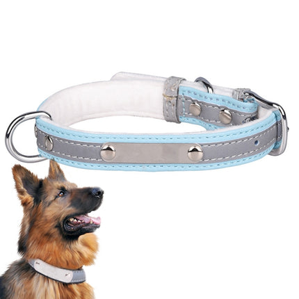 CL181K Pet Soft Reflecting Collar, Size: L(Velvet Bottom Blue)-garmade.com