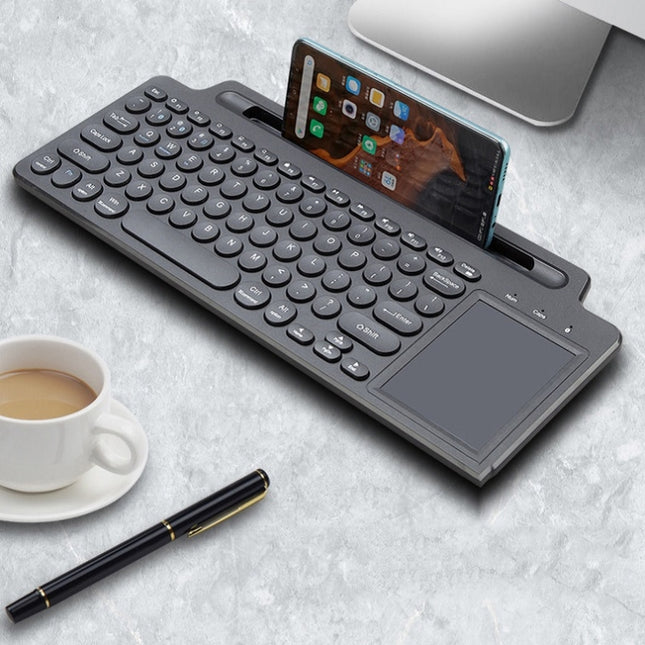 2.4G Bluetooth Wireless Keyboard With Card Slot Bracket With Touchpad-garmade.com