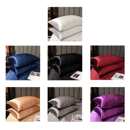 2 Pairs Ice Silk Pillowcase Home Textile Bedding, Size: 50x75cm(Violet)-garmade.com