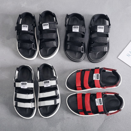 Summer Slippers Dual-purpose Beach Shoes Men Sandals, Size: 38(Black+White)-garmade.com