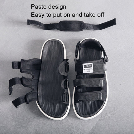 Summer Slippers Dual-purpose Beach Shoes Men Sandals, Size: 38(Black+White)-garmade.com