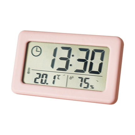 YD005 Mini Light and Thin LCD Screen Temperature/Humidity Meter Electronic Clock(Red)-garmade.com